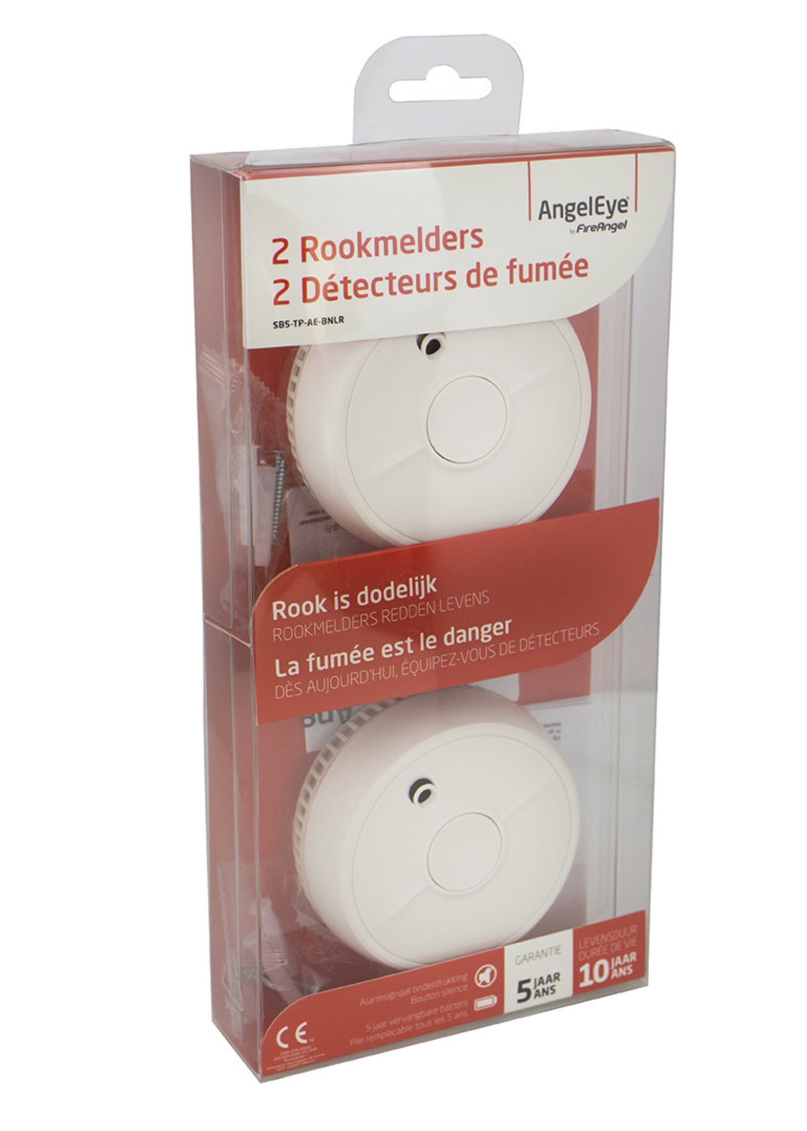 Quality Creations International AngelEye twinpack rookmelders SB5-AE-BNLR (9v), 5 j garantie