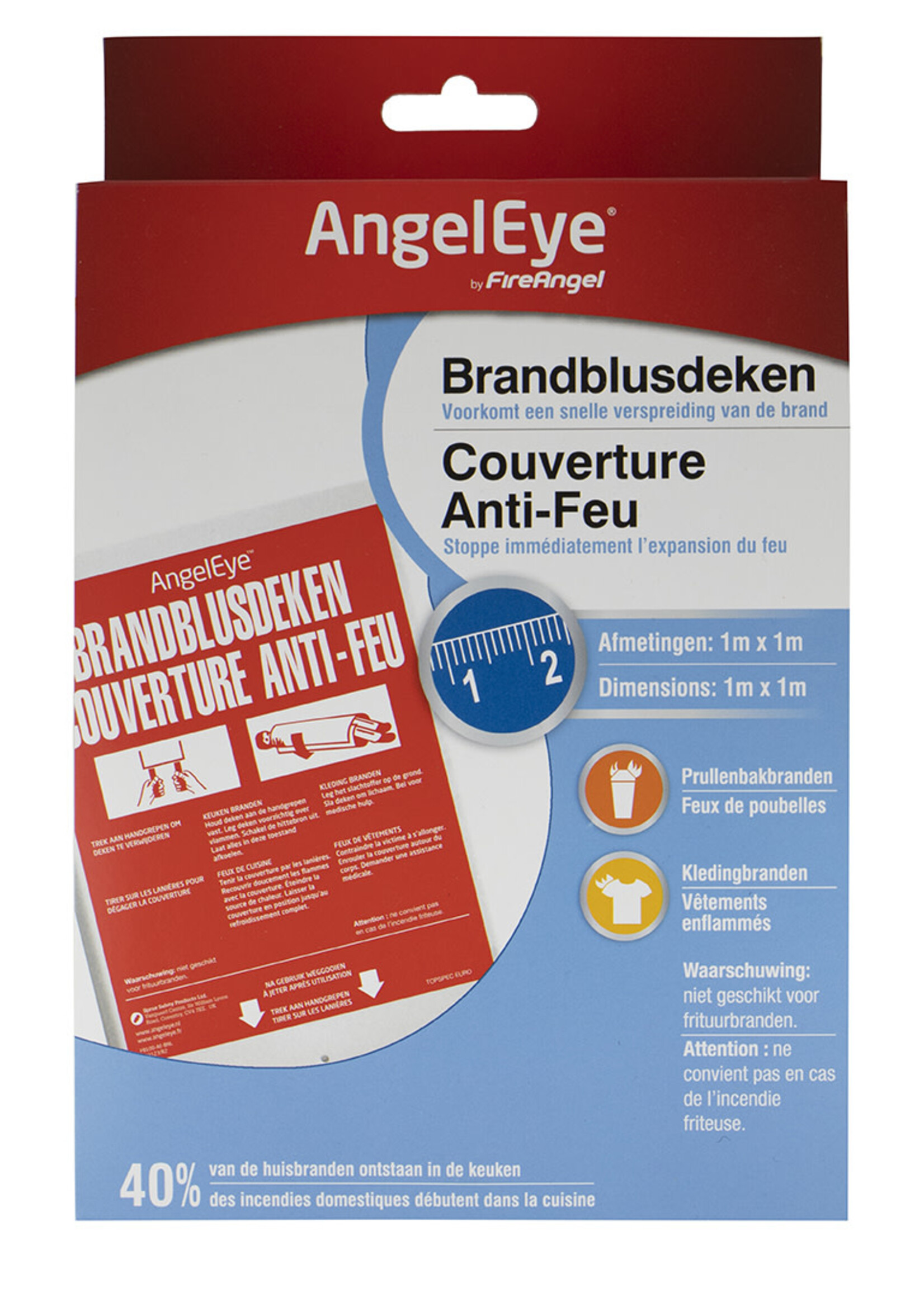 Quality Creations International AngelEye brandblusdeken 1m x 1m FB100-AE-BNLR