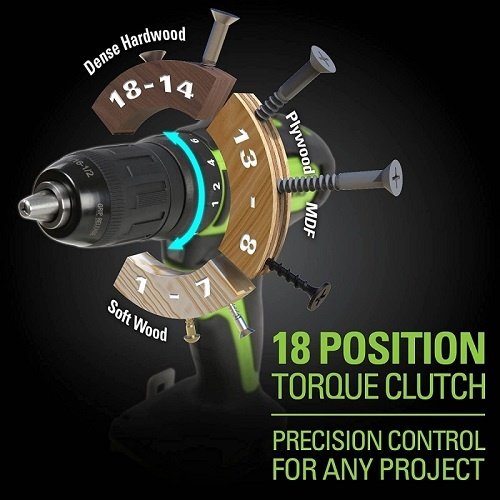 Greenworks GD24DD60K2 Accu schroef-klopboormachine Greenworks Greenworks GD24DD60K2 Accu schroef-klopboormachine