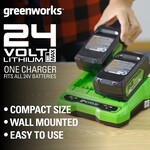 Greenworks G24X2UC4 24 V accu lader Greenworks Greenworks G24X2UC4 24 V accu lader