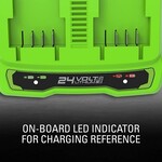 Greenworks G24X2UC4 24 V accu lader Greenworks Greenworks G24X2UC4 24 V accu lader