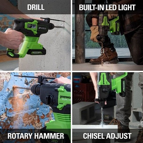 Greenworks GD24SDS2 Accu SDS boorhamer Greenworks Greenworks GD24SDS2 Accu SDS boorhamer