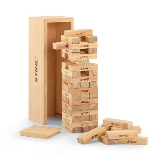 STIHL houten stapeltoren spel STIHL STIHL houten stapeltoren spel