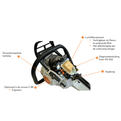STIHL MS 212 benzine kettingzaag starters set basic STIHL STIHL MS 212 benzine kettingzaag starters set basic