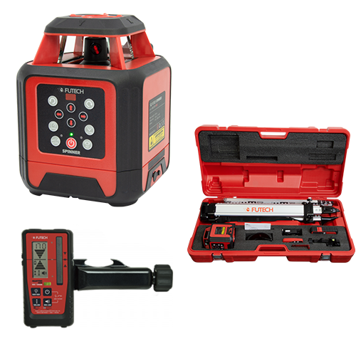 FUTECH Spinner rotatielaser Quattro MM Case set - Rood FUTECH FUTECH Spinner rotatielaser Quattro MM Case set - Rood