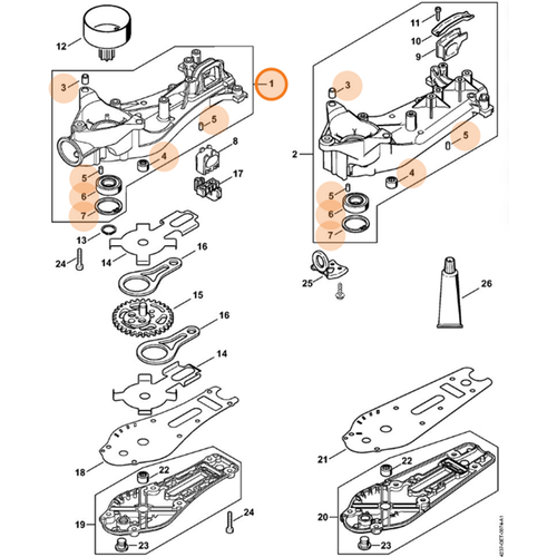 STIHL Aandrijfhuis voor HS 82 R - 4237 640 0504 STIHL STIHL Aandrijfhuis voor HS 82 R - 4237 640 0504