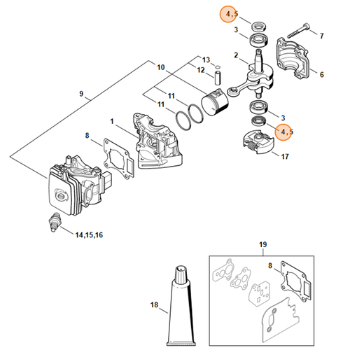 STIHL Keerring 12x22x4,5 voor HS 56 C-E - 9639 003 1205 STIHL STIHL Keerring 12x22x4,5 voor HS 56 C-E - 9639 003 1205