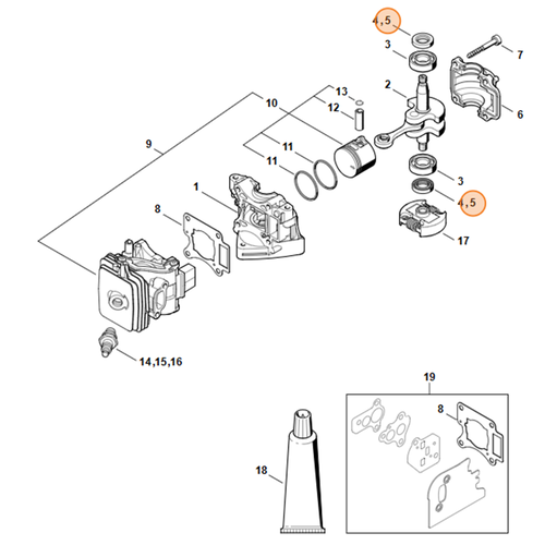 IHL Keerring 12x22x4,5 voor HS 56 C-E - 9639 003 1206 STIHL IHL Keerring 12x22x4,5 voor HS 56 C-E - 9639 003 1206