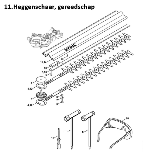 STIHL HS 45 - onderdeeltekening STIHL STIHL HS 45 - onderdeeltekening