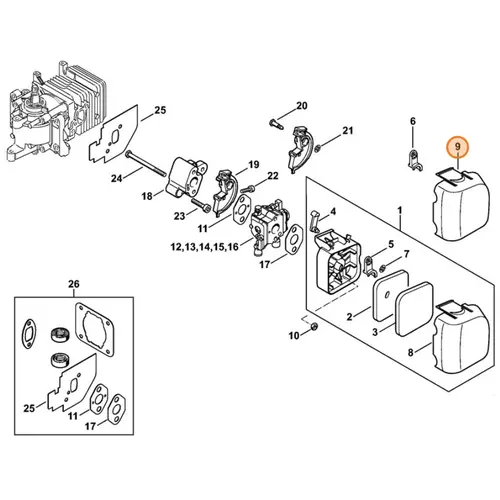 STIHL Filterdeksel voor HS 45 - 4228 141 0500 STIHL STIHL Filterdeksel voor HS 45 - 4228 141 0500