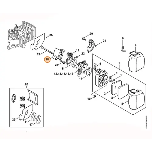 STIHL Tussenflens voor HS 45 - 4140 121 1602 STIHL STIHL Tussenflens voor HS 45 - 4140 121 1602