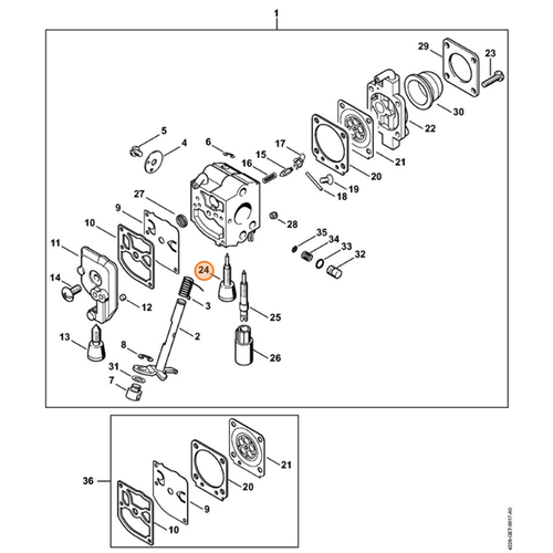 STIHL Stelschroef stat. toerental C1Q-S67 voor HS 45 - 4228 122 6801 STIHL STIHL Stelschroef stat. toerental C1Q-S67 voor HS 45 - 4228 122 6801