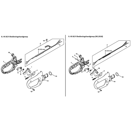 STIHL HS 82 R - onderdeeltekening STIHL STIHL HS 82 R - onderdeeltekening