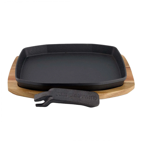The Bastard Sizzling Plate & Holder Cast Iron - 21x28 cm The Bastard The Bastard Sizzling Plate & Holder Cast Iron - 21x28 cm
