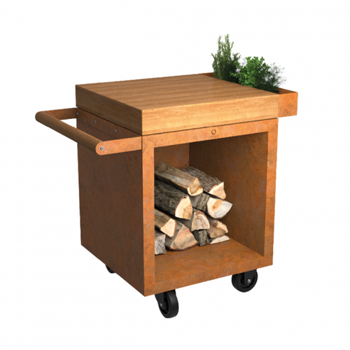 OFYR Mise en Place Table Corten 65 PRO - Teak Hout OFYR OFYR Mise en Place Table Corten 65 PRO - Teak Hout