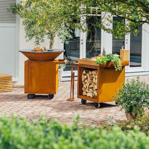 OFYR Mise en Place Table Corten 65 PRO - Teak Hout OFYR OFYR Mise en Place Table Corten 65 PRO - Teak Hout