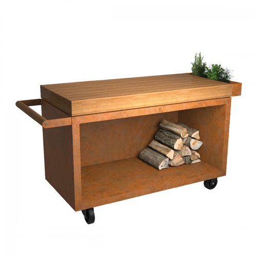 OFYR Mise en Place Table Corten 135 PRO - Teak Hout OFYR OFYR Mise en Place Table Corten 135 PRO - Teak Hout