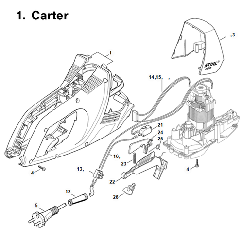 STIHL HSE 52 - onderdeeltekening STIHL STIHL HSE 52 - onderdeeltekening
