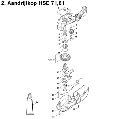 STIHL HSE 71 - onderdeeltekening STIHL STIHL HSE 71 - onderdeeltekening