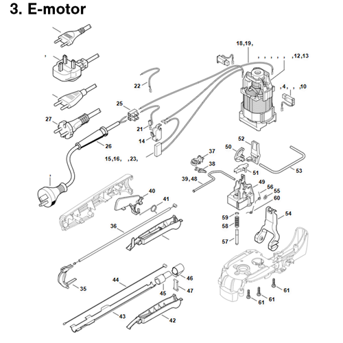STIHL HSE 81 - onderdeeltekening STIHL STIHL HSE 81 - onderdeeltekening
