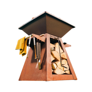SteelWorkz BoBaQ 70 BBQ met wieltjes - Roest SteelWorkz BoBaQ 70 BBQ met wieltjes - Roest
