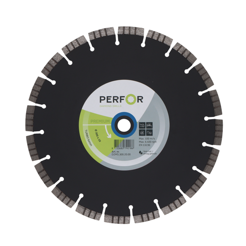 Perfor Diamantzaagblad TURBO beton, Ø300, asgat 20 Perfor Perfor Diamantzaagblad TURBO beton, Ø300, asgat 20