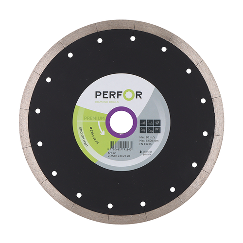 Perfor Perfor Diamantzaagblad SMOOTH tegel, Ø230, asgat 22,23