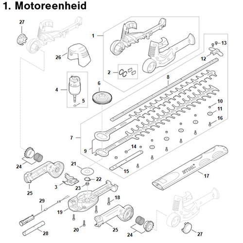 STIHL HLA 56 - onderdeeltekening STIHL STIHL HLA 56 - onderdeeltekening