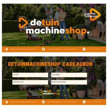 Detuinmachineshop cadeaubon Detuinmachineshop cadeaubon