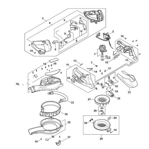 STIHL STIHL SHA 56 Reserveonderdelen - onderdelen