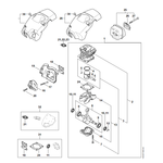 STIHL MS 162 Carter, Cilinder, Uitlaatdemper, Afdekkap - onderdelen STIHL STIHL MS 162 Carter, Cilinder, Uitlaatdemper, Afdekkap - onderdelen