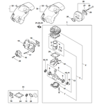 STIHL STIHL MS 182 Carter, Cilinder, Uitlaatdemper, Afdekkap  - onderdelen