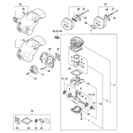 STIHL STIHL MS 212 Carter, Cilinder, Uitlaatdemper, Afdekkap - onderdelen