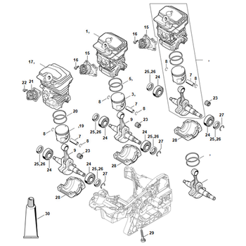 STIHL MS 231 Cilinder - onderdelen
