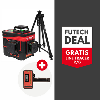 FUTECH MC3D Compact kruislijnlaser promo actieset incl. line tracer - Groen
