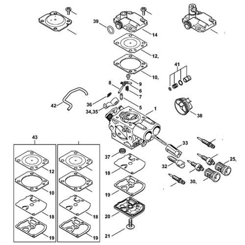 STIHL STIHL MS 231 Carburateur - onderdelen