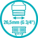 Gardena Kraanstuk 26,5 mm (G 3/4") Gardena Gardena Kraanstuk 26,5 mm (G 3/4")