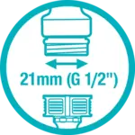 Gardena Kraanstuk 21 mm (G 1/2") Gardena Gardena Kraanstuk 21 mm (G 1/2")