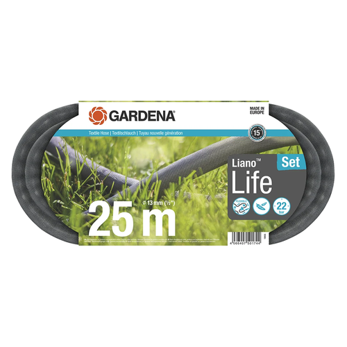 Gardena Liano Life slang 13 mm (1/2"), 25 m set Gardena Gardena Liano Life slang 13 mm (1/2"), 25 m set