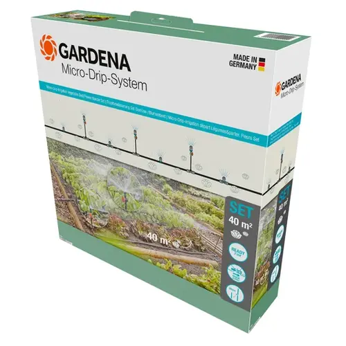 Gardena Micro-Drip-Bewatering moestuin en bloembed Set, 40 planten Gardena Gardena Micro-Drip-Bewatering moestuin en bloembed Set, 40 planten