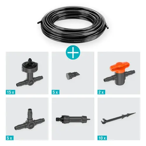 Gardena Micro-Drip-Bewatering Balkon Set, 15 planten Gardena Gardena Micro-Drip-Bewatering Balkon Set, 15 planten