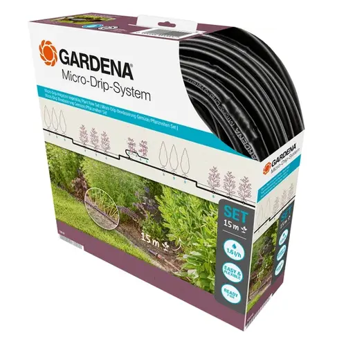 Gardena Micro-Drip-Bewatering gewassen en plantenrijen Set, 15 m Gardena Gardena Micro-Drip-Bewatering gewassen en plantenrijen Set, 15 m
