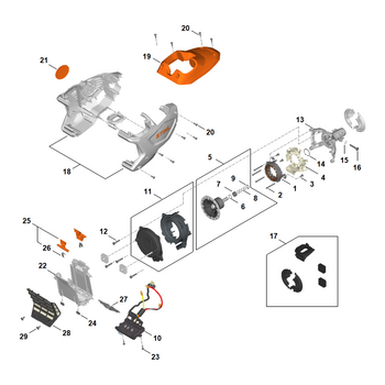 STIHL HLA 140 KB Carter, elektromotor - onderdelen