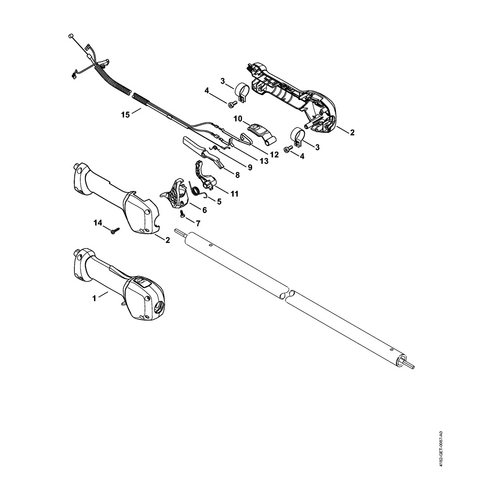 STIHL HT 135 Handgreep - onderdelen STIHL STIHL HT 135 Handgreep - onderdelen