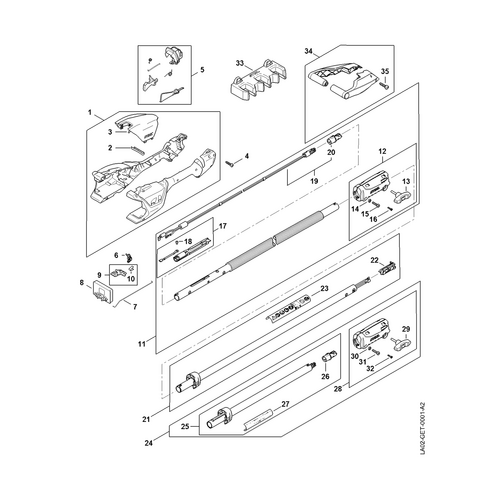 STIHL HTA 50 Handgreephuis, Steel - onderdelen STIHL STIHL HTA 50 Handgreephuis, Steel - onderdelen