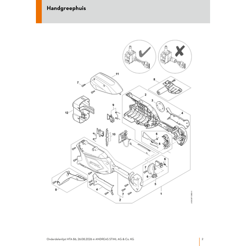 STIHL HTA 86 Handgreephuis - onderdelen STIHL STIHL HTA 86 Handgreephuis - onderdelen