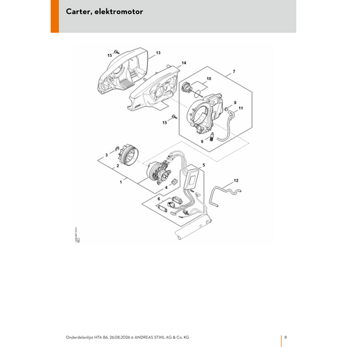 STIHL HTA 86 Carter, elektromotor - onderdelen STIHL STIHL HTA 86 Carter, elektromotor - onderdelen