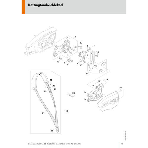 STIHL HTA 86 Kettingtandwieldeksel - onderdelen STIHL STIHL HTA 86 Kettingtandwieldeksel - onderdelen