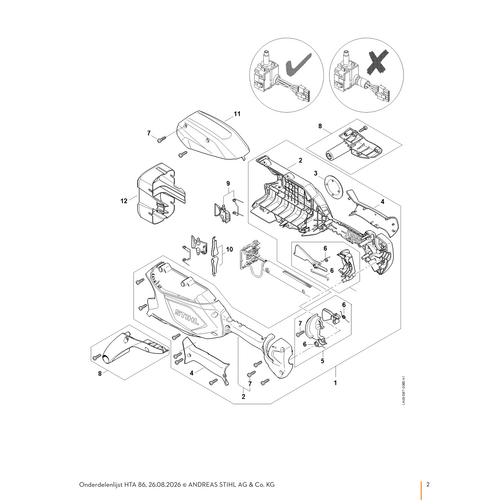 STIHL HTA 86 Handgreephuis - onderdelen STIHL STIHL HTA 86 Handgreephuis - onderdelen