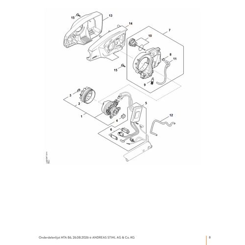 STIHL HTA 86 Carter, elektromotor - onderdelen STIHL STIHL HTA 86 Carter, elektromotor - onderdelen